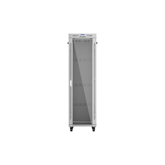 Lanberg 19" szabadon álló rack szekrény 42U/600X1000 üvegajtó, lapraszerelt, LCD kijelző, szürke