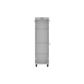 Lanberg 19" szabadon álló rack szekrény 42U/600X600 üvegajtó, lapraszerelt, LCD kijelző, szürke V2
