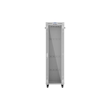 Lanberg 19" szabadon álló rack szekrény 42U/600X600 üvegajtó, lapraszerelt, LCD kijelző, szürke V2