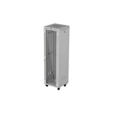 Lanberg 19" szabadon álló rack szekrény 42U/600X600 üvegajtó, lapraszerelt, LCD kijelző, szürke V2