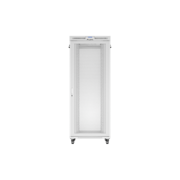 Lanberg 19" szabadon álló rack szekrény 42U/800X1000 perforált ajtó, lapraszerelt, LCD kijelző, szürke