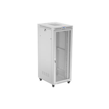 Lanberg 19" szabadon álló rack szekrény 42U/800X1000 perforált ajtó, lapraszerelt, LCD kijelző, szürke