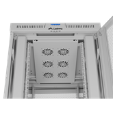 Lanberg 19" szabadon álló rack szekrény 42U/800X1000 perforált ajtó, lapraszerelt, LCD kijelző, szürke