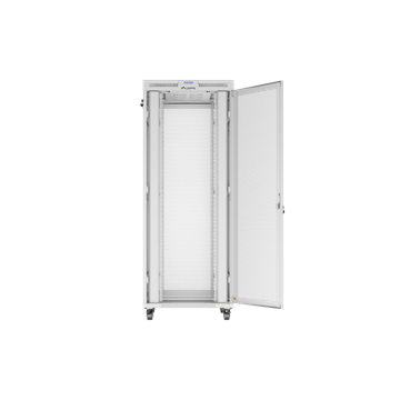 Lanberg 19" szabadon álló rack szekrény 42U/800X1000 perforált ajtó, lapraszerelt, LCD kijelző, szürke