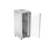 Lanberg 19" szabadon álló rack szekrény 42U/800X1000 üvegajtó, lapraszerelt, LCD kijelző, szürke V2