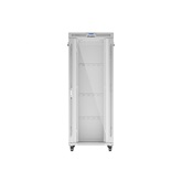 Lanberg 19" szabadon álló rack szekrény 42U/800X1000 üvegajtó, lapraszerelt, LCD kijelző, szürke V2