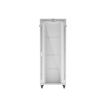 Lanberg 19" szabadon álló rack szekrény 42U/800X1000 üvegajtó, lapraszerelt, LCD kijelző, szürke V2