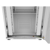 Lanberg 19" szabadon álló rack szekrény 42U/800X1000 üvegajtó, lapraszerelt, LCD kijelző, szürke V2