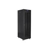 Lanberg 19" szabadon álló rack szekrény 42U/800X800 perforált ajtó, lapraszerelt, LCD kijelző, fekete