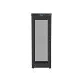 Lanberg 19" szabadon álló rack szekrény 42U/800X800 perforált ajtó, lapraszerelt, LCD kijelző,  fekete
