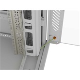Lanberg 19" szabadon álló rack szekrény 47U/800X1000 üvegajtó, lapraszerelt, LCD kijelző, szürke