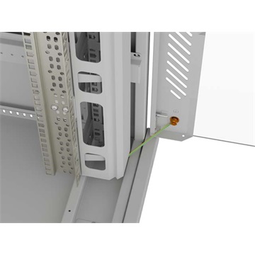 Lanberg 19" szabadon álló rack szekrény 47U/800X1000 üvegajtó, lapraszerelt, LCD kijelző, szürke