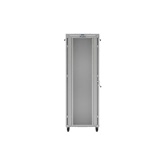 Lanberg 19" szabadon álló rack szekrény 47U/800X1000 üvegajtó, lapraszerelt, LCD kijelző, szürke
