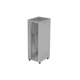 Lanberg 19" szabadon álló rack szekrény 47U/800X1000 üvegajtó, lapraszerelt, LCD kijelző, szürke