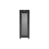 Lanberg 19" szabadon álló rack szekrény 47U/800X1200 perforált ajtó, lapraszerelt, LCD kijelző, fekete V2