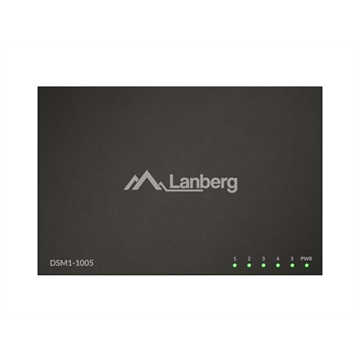 Lanberg 5 portos Gigabit Desktop Switch, fémházas, 12V