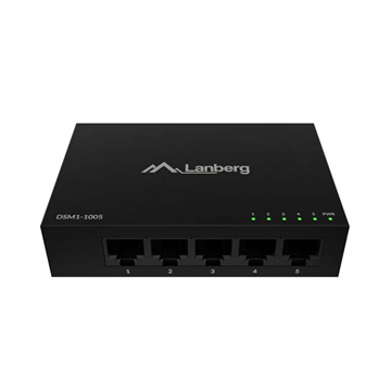 Lanberg 5 portos Gigabit Desktop Switch, fémházas, 12V