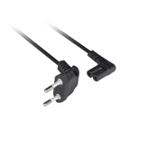 Lanberg CEE 7/16 -> IEC 320 C7 tápkábel, 1.8 m, könyök (derékszögű), VDE, fekete