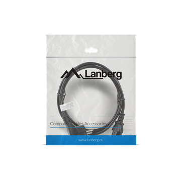 Lanberg CEE 7/7->IEC 320 C13 tápkábel 1,8 m, VDE fekete