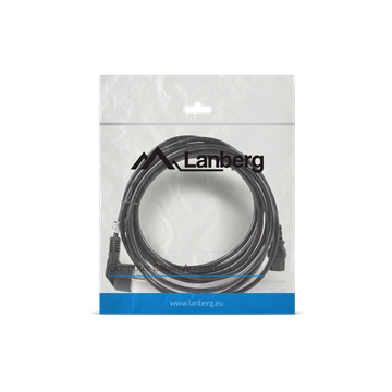 Lanberg CEE 7/7->IEC 320 C13 tápkábel, 5 m, VDE, fekete