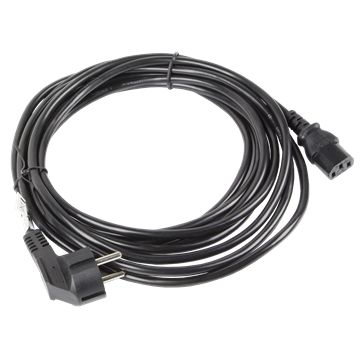 Lanberg CEE 7/7->IEC 320 C13 tápkábel, 5 m, VDE, fekete