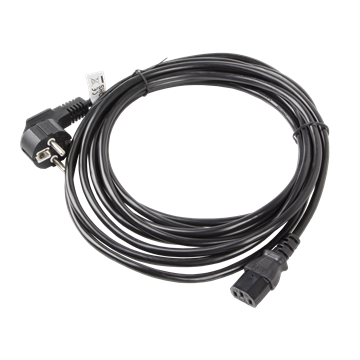Lanberg CEE 7/7->IEC 320 C13 tápkábel, 5 m, VDE, fekete