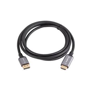 Lanberg DisplayPort (M)->HDMI (M) kábel 1,8 m, 4K, fekete-ezüst