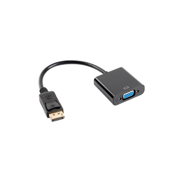 Lanberg DisplayPort (M) 1.1->VGA (F) adapter kábel, 20 cm, fekete