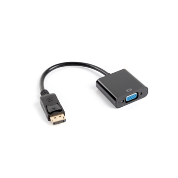 Lanberg DisplayPort (M) 1.1->VGA (F) adapter kábel, 20 cm, fekete