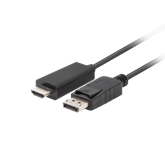 Lanberg DisplayPort (M) v1.1->HDMI (M) kábel, 1,8 m, fekete
