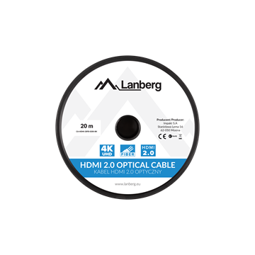 Lanberg HDMI (M/M) v2.0 kábel 20 m, optikai, fekete, AOC
