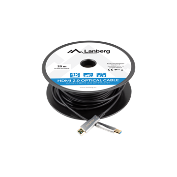 Lanberg HDMI (M/M) v2.0 kábel 20 m, optikai, fekete, AOC