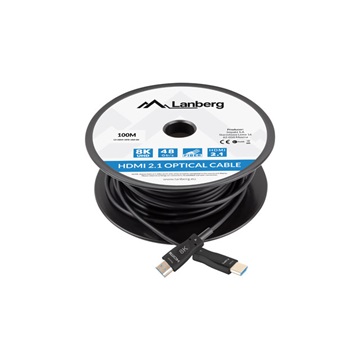 Lanberg HDMI (M/M) v2.1 kábel 100 m, optikai, fekete, AOC