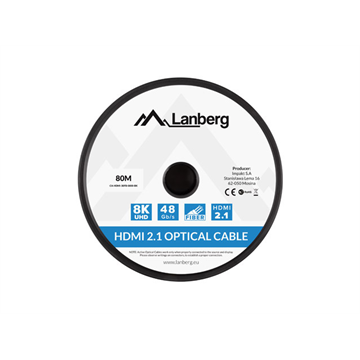 Lanberg HDMI v2.1 8K@60Hz/DSC összekötő AOC kábel - 80 m