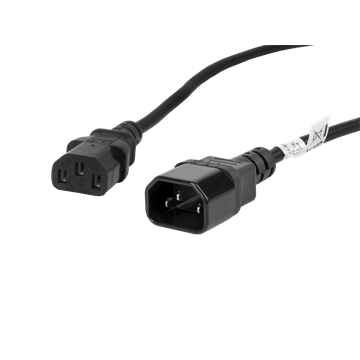 Lanberg IEC 320 C13->C14 kábel, 1,8 m, VDE, fekete