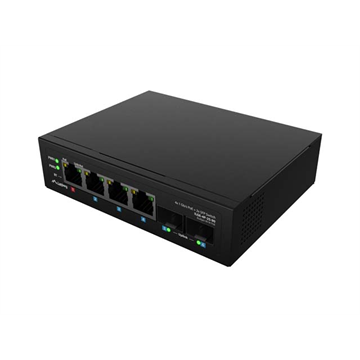 Lanberg Light Industrial 6 portos Gigabit PoE Switch (4xPoE, 2xSFP, 90W)