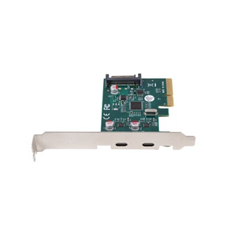 Lanberg PCI Express X1 kártya › 2x USB-C 3.2 Gen 2x1 alacsony profilú
