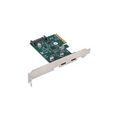 Lanberg PCI Express X1 kártya › 2x USB-C 3.2 Gen 2x1 alacsony profilú