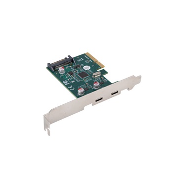 Lanberg PCI Express X1 kártya › 2x USB-C 3.2 Gen 2x1 alacsony profilú