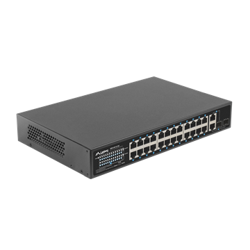 Lanberg Switch 24x 100Mb PoE+/ 2x Combo 19" rackes (360W) V2