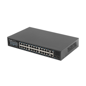 Lanberg Switch 24x 100Mb PoE+/ 2x Combo 19" rackes (360W) V2