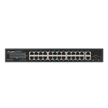 Lanberg Switch 24x 1GbE PoE+/ 2x GbE/ 2 SFP ,19" rackes (360W) 