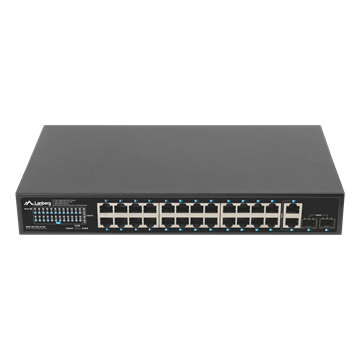 Lanberg Switch 24x 1GbE PoE+/ 2x GbE/ 2 SFP ,19" rackes (360W) 