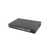 Lanberg Switch menedzsment nélküli, 16x 100Mb PoE+/ 2x 1GB/1X SFP, 10", 19" rackes (150W)