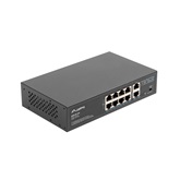 Lanberg Switch menedzsment nélküli, 8x 100Mb PoE+/ 2x 1GB, 10", 19" rackes (120W)