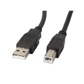 Lanberg USB-A (M)->USB-B (M) 2.0 kábel, 1,8 m, fekete, ferrit