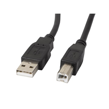 Lanberg USB-A (M)->USB-B (M) 2.0 kábel, 1,8 m, fekete, ferrit
