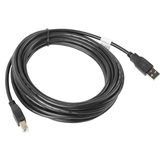 Lanberg USB-A (M)->USB-B (M) 2.0 kábel, 5 m, fekete