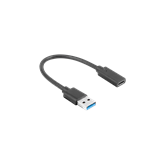 Lanberg USB-C (F) 3.1->USB-A (M) adapter kábel, 15 cm, fekete