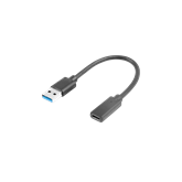 Lanberg USB-C (F) 3.1->USB-A (M) adapter kábel, 15 cm, fekete